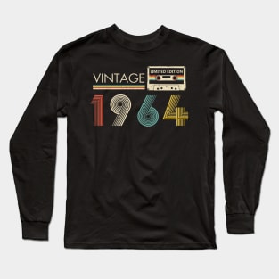 Vintage 1964 Limited Edition Cassette 60th Birthday Long Sleeve T-Shirt